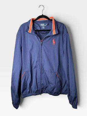 Polo Ralph Lauren Windbreaker Size XXL Navy Blue Jacket Coat (M)